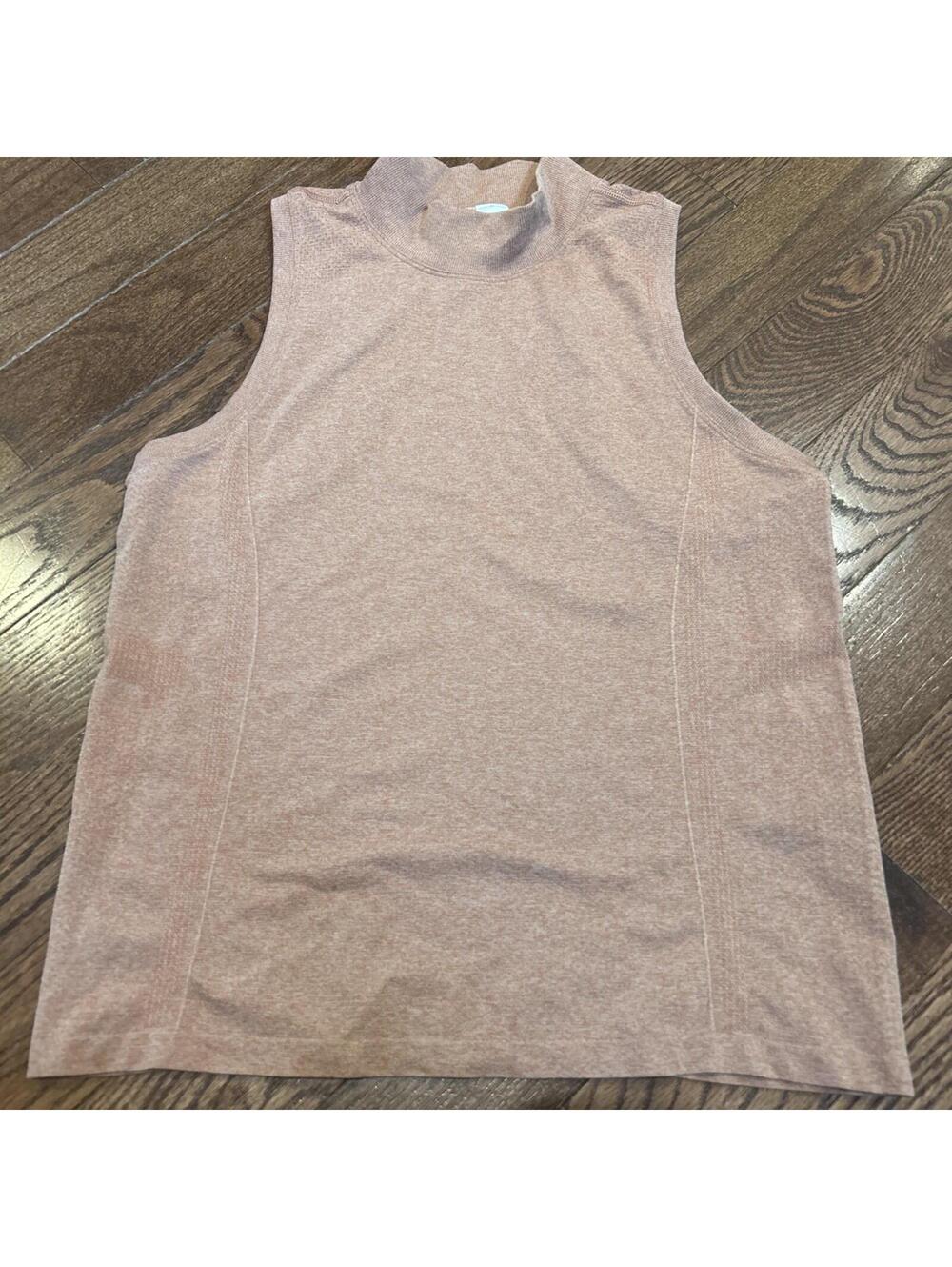 Calia Focus Seamless Sleeveless Mock Neck Top Large Women's Golf Burnt Orange